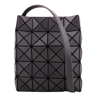 ISSEY MIYAKE  BAOBAO 皮質幾何菱格肩背包(霧木炭灰)小款