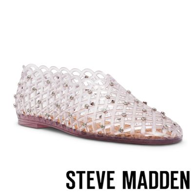STEVE MADDEN-閃鑽網狀透膚平底鞋 GROVE-R-透明