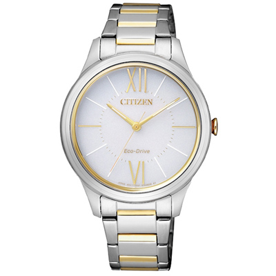 CITIZEN Eco-Drive 迷霧曼陀羅時尚女錶-灰X銀-EM0414-57A-34mm