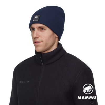 【Mammut長毛象】Fedoz Beanie 保暖針織反折豆豆帽 海洋藍 #1191-01092