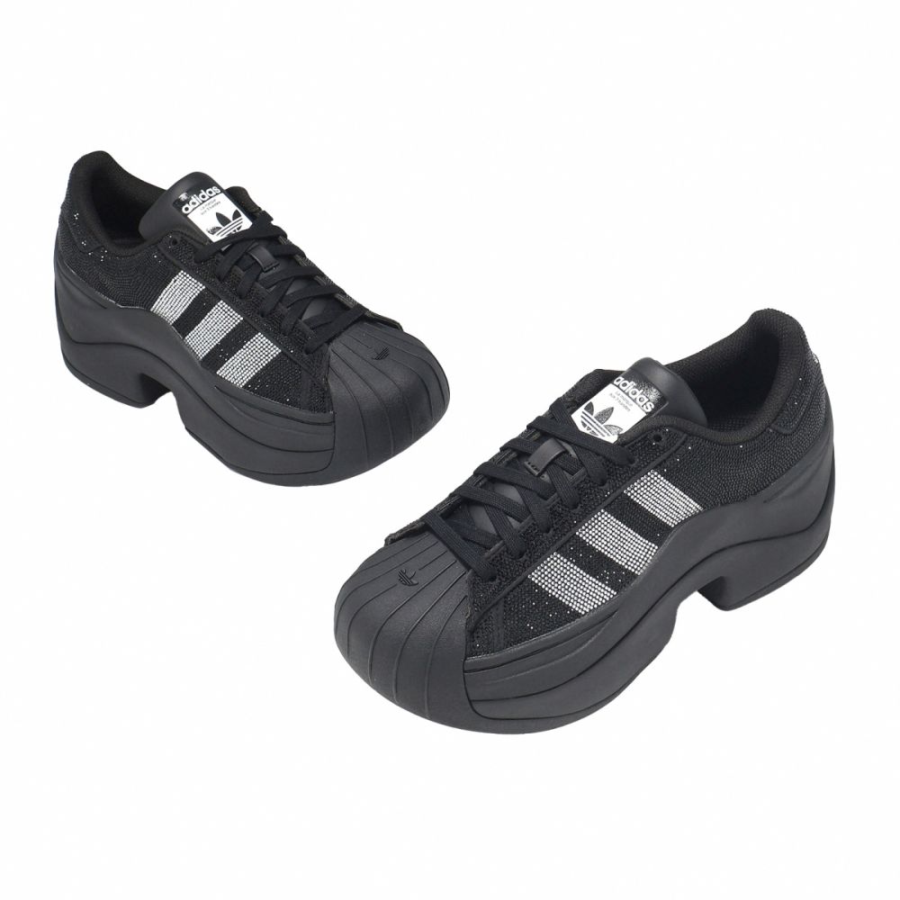adidas 愛迪達休閒鞋Superstar Bold 女鞋黑銀厚底增高復古貝殼鞋IH1663
