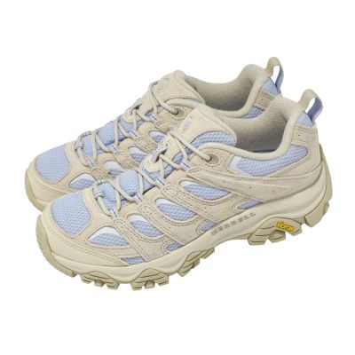 Merrell 登山鞋 Moab 3 女鞋 米 藍 戶外 機能 越野 黃金大底 ML00003595