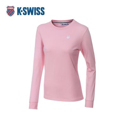 K-SWISS 長袖T恤 F23 CUFF SL TEE 女長袖 女上衣 粉紅色 199362-653