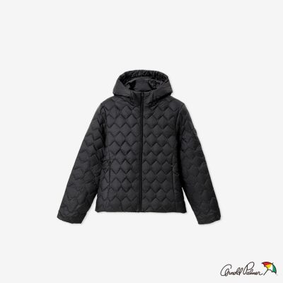 Arnold Palmer -女裝-輕薄羽絨連帽外套-黑色