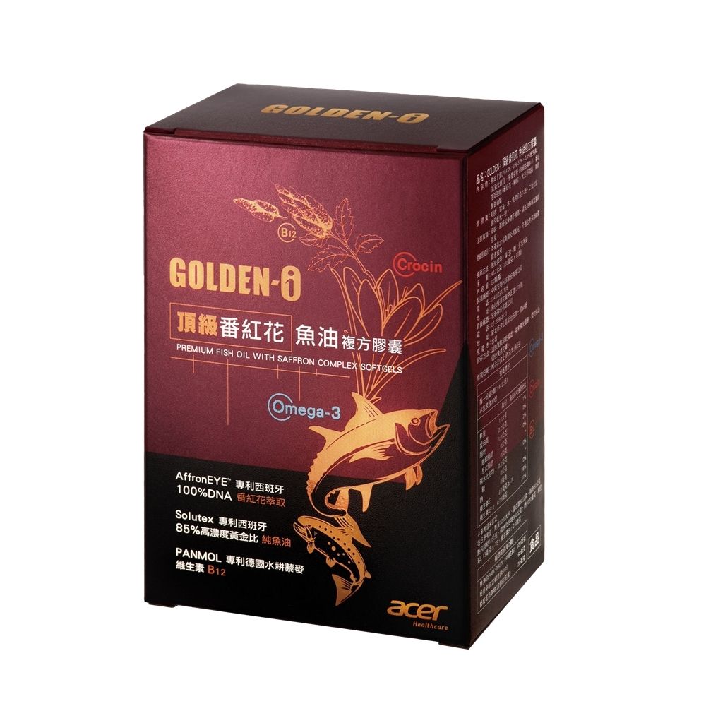 【宏碁健康】GOLDEN-i 頂級番紅花魚油複方膠囊(60顆/瓶)