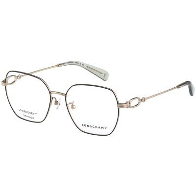 LONGCHAMP 純鈦 光學眼鏡(黑色配淡金色)LO2545LB