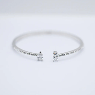 SWAROVSKI 施華洛世奇 Attract 闊手鐲 鍍白金色