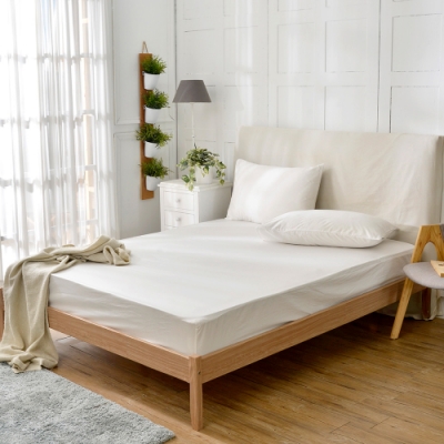 【Great Living格蕾寢飾】義大利La Belle 前衛素雅 雙人 精梳純棉 床包枕套組 白色