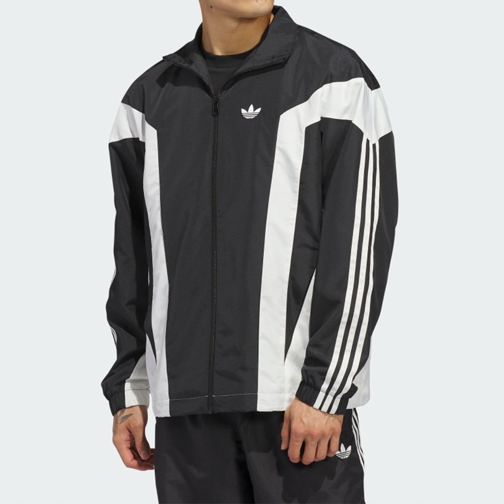 Adidas Windbreak Jkt 男款女款黑白色寬鬆高領防風運動休閒外套JZ6965 Adidas Windbreak Jkt 男款女款黑白色寬鬆高領防風運動休閒外套JZ6965