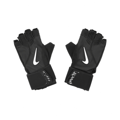 Nike 手套 Alpha Elite Gloves 男款 黑 白 緩衝 止滑 透氣 魔鬼氈 露指 運動手套 N1010672-091