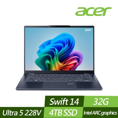 ACER 宏碁 SF14-51-53QN 14吋效能筆電 (Ultra 5 228V/32G/4TB PCIe SSD/Win11特仕版)