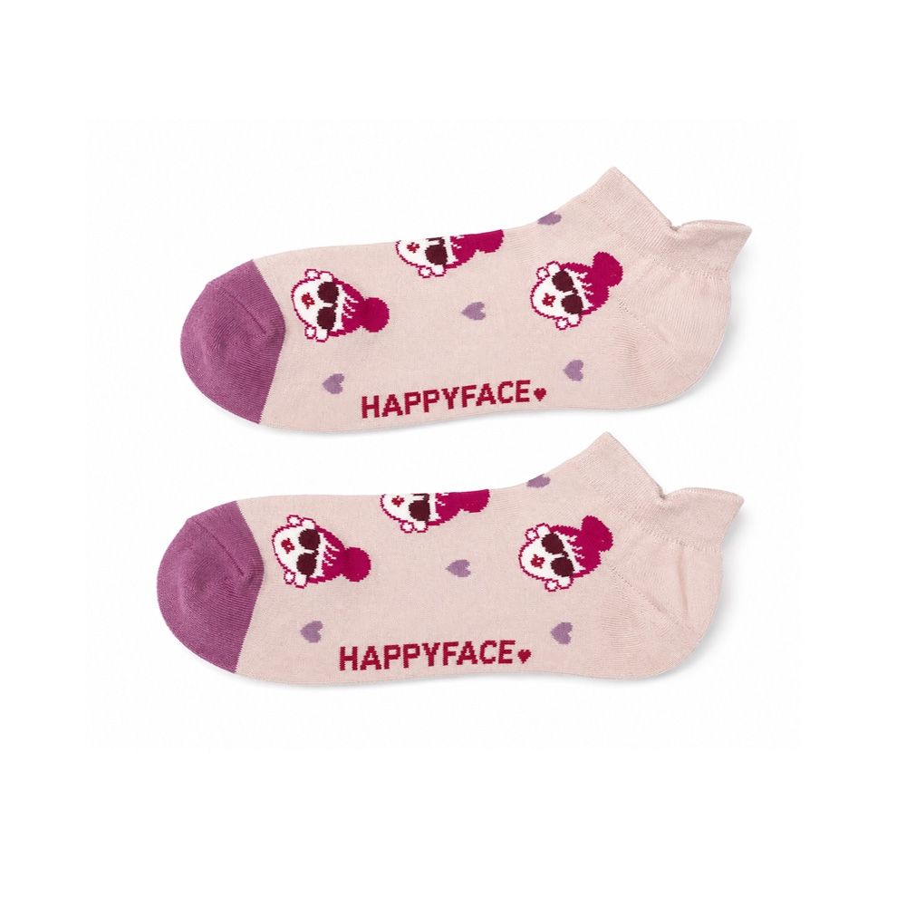 HAPPYFACE 百變EMMA刺繡運動短襪 煙粉 (G32268) (煙粉)