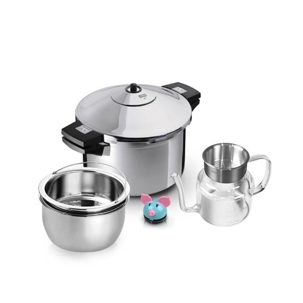 Kuhn Rikon Eurotherm 電気圧力鍋 瑞康屋Kuhn Rikon】瑞士壓力鍋雙柄6L+煉雞精配件+油水分離壺1200cc+