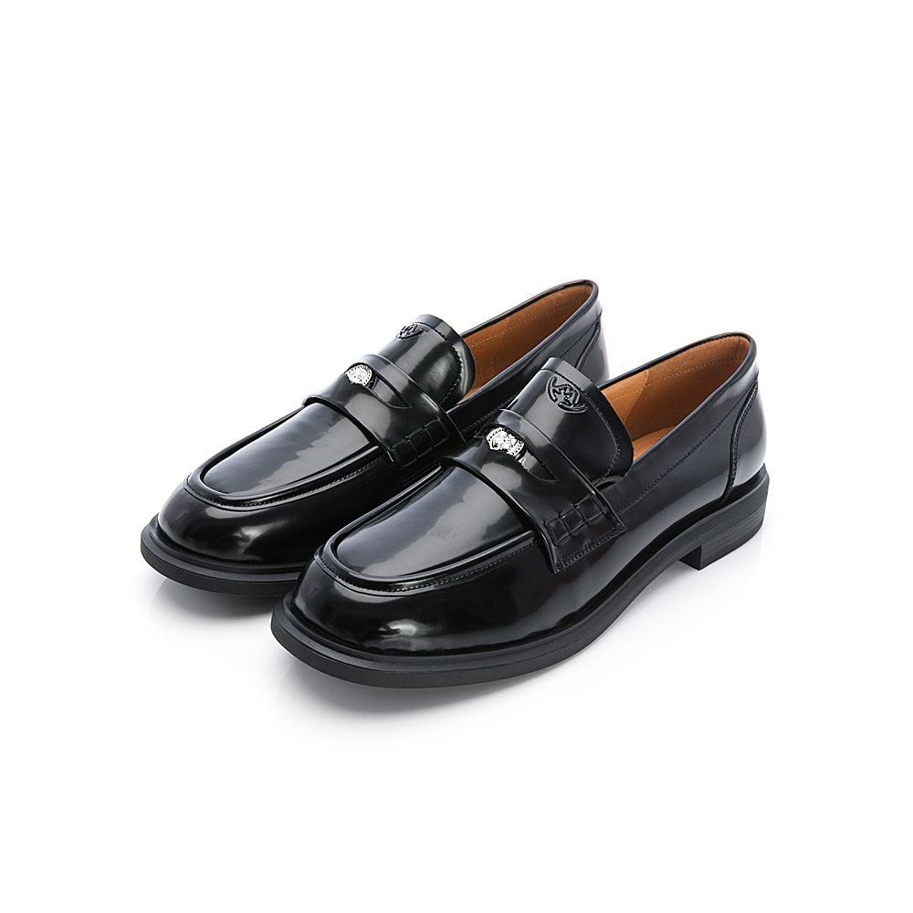 viina經典百搭真皮樂福鞋-亮黑 (viina)