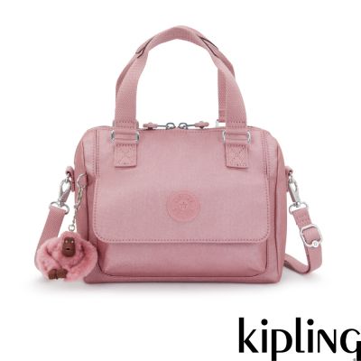 Kipling (網路獨家款)霧粉色翻蓋手提側背包-ZEVA