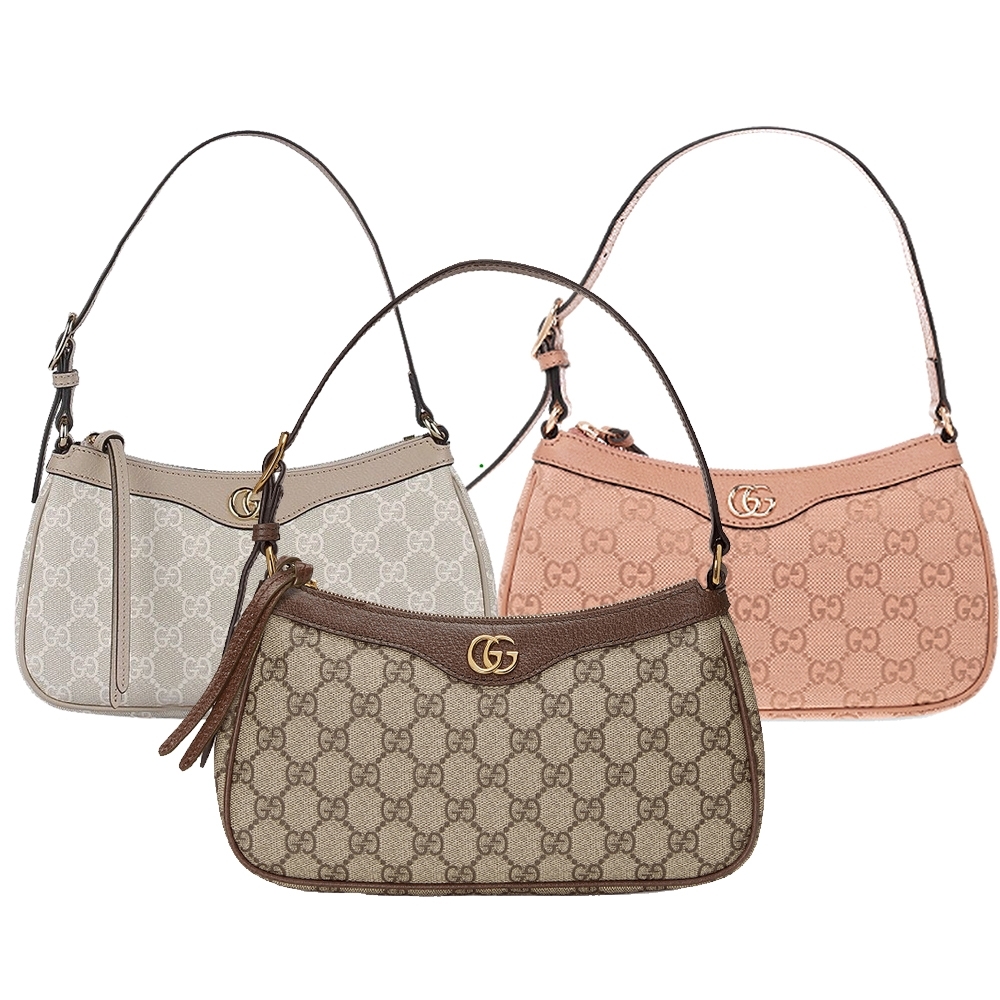 【GUCCI 古馳】735145 新款Ophidia經典GG Supreme帆布輕巧手提/肩背腋下包