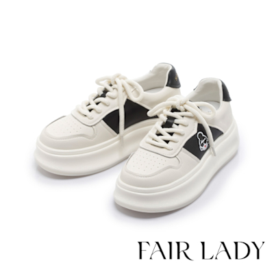 FAIR LADY 日本京都聯名 HAPPYFACE 時尚圓頭增高厚底老爹鞋 酷黑 (5B3045)