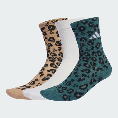 【adidas 愛迪達】 豹紋 中筒襪 3 雙入 男/女 JX5557