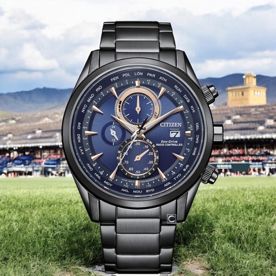 CITIZEN 星辰錶 Eco-Drive 光動能 計時腕錶 男錶 手錶 藍寶石 禮物 聖誕節 禮物-AT8265-81L