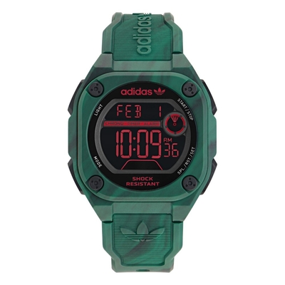 ADIDAS 愛迪達  CITY TECH TWO GRFX 城市科技電子錶款_AOST23573_綠X紅_45mm