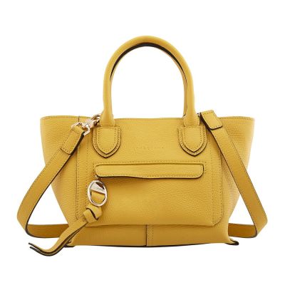 【LONGCHAMP】10104HTA020 Mailbox系列 牛皮斜背手提兩用包 中號  (蜜糖黃色)