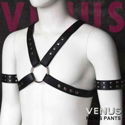 【情趣職人】Venus 男用裝飾臂帶+胸甲 捆綁捆束縛組