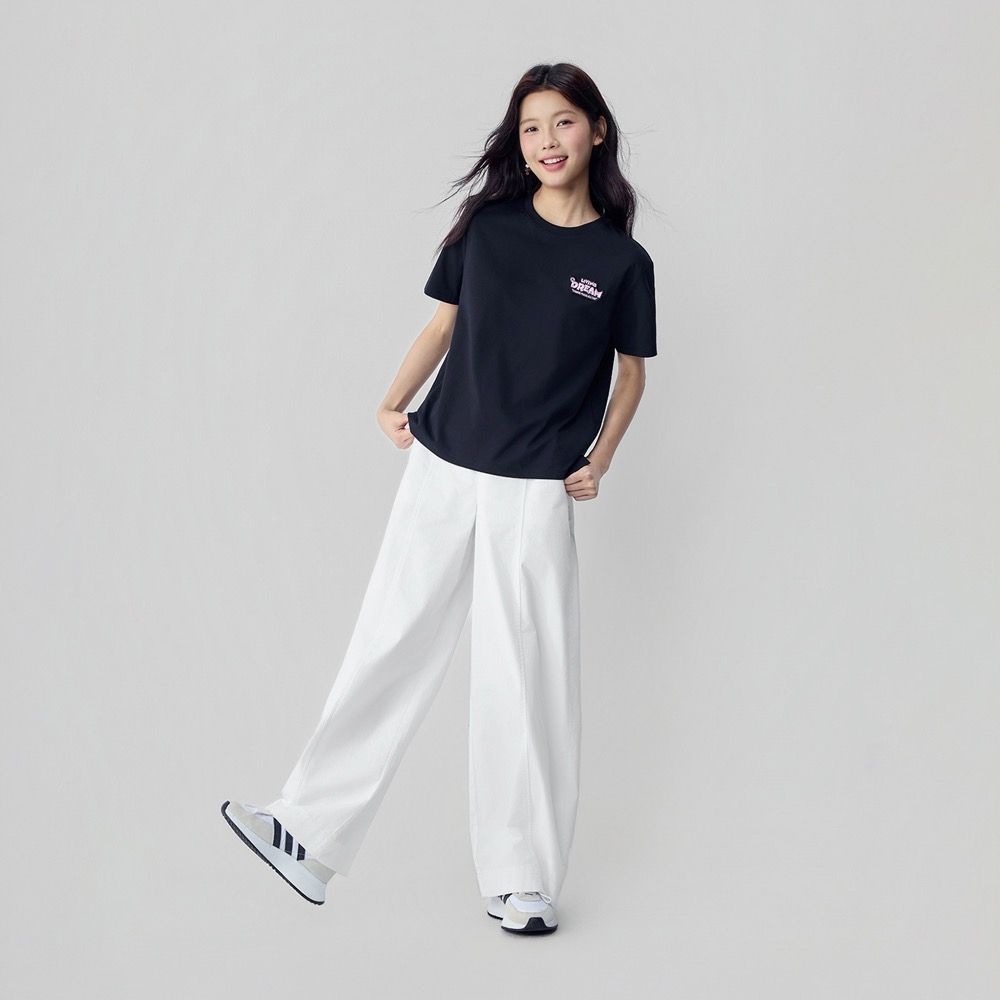 GIORDANO 女裝印花短袖T恤 小小兵&大怪獸電影版系列 (09 標誌黑)