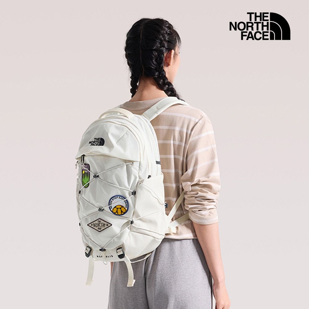 【The North Face 官方旗艦】北面女款白色DWR防潑水休閒後背包｜8KE90E8 筆電包/登山包