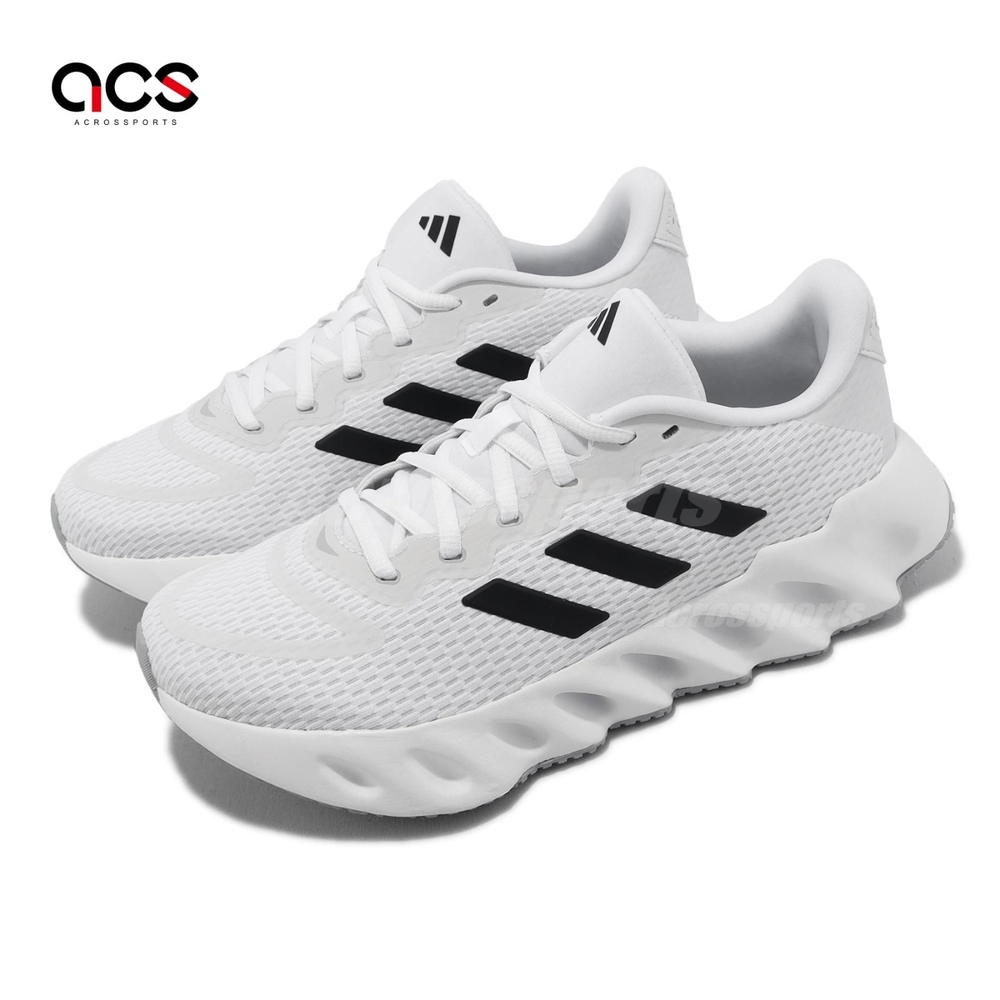 adidas 慢跑鞋Switch Run W 女鞋白黑微增高緩衝運動鞋愛迪達IF5732