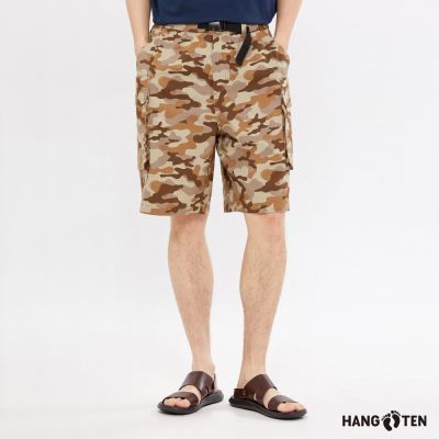 Hang Ten-男裝-迷彩側口袋短褲-杏色