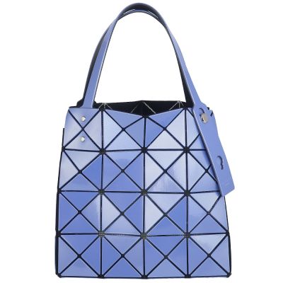 ISSEY MIYAKE 三宅一生 BAOBAO 金屬藍色三角格4x4手提/肩背包