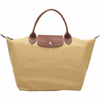 LONGCHAMP Le pliage 原創系列 短提把摺疊水餃包(M/棕色)