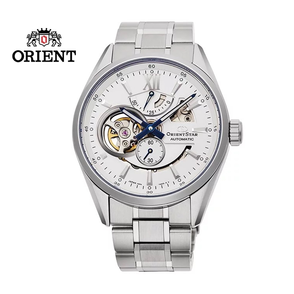 ORIENT STAR 東方之星 OPEN HEART系列 鏤空機械錶 鋼帶款 白色 RE-AV0113S  - 41.0mm