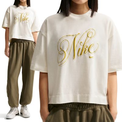 Nike As W Nsw Ss Tee Boxy Script 短袖 女款 白色 寬鬆 T恤 IH7608-133