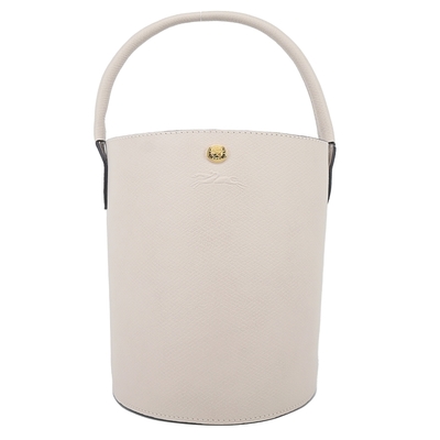 LONGCHAMP ÉPURE系列牛皮壓印手提水桶包(小/白紙)