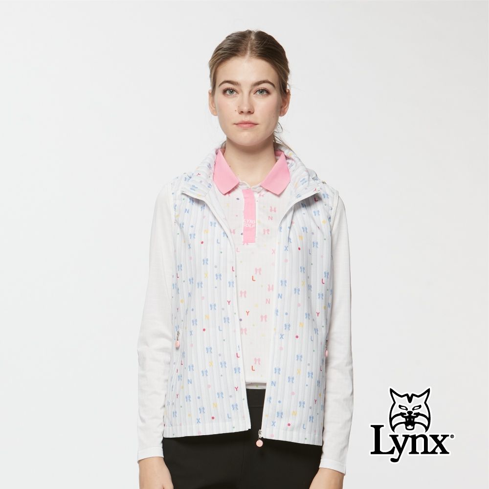 【Lynx Golf】女款四面彈性吸濕排汗環保紗線可收可拆連帽背心(淺灰色) (淺灰色)