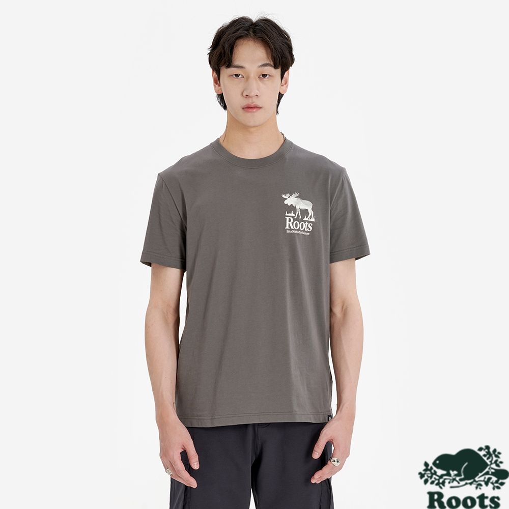 Roots 男裝 BACKTRAIL 短袖上衣（石灰色）
