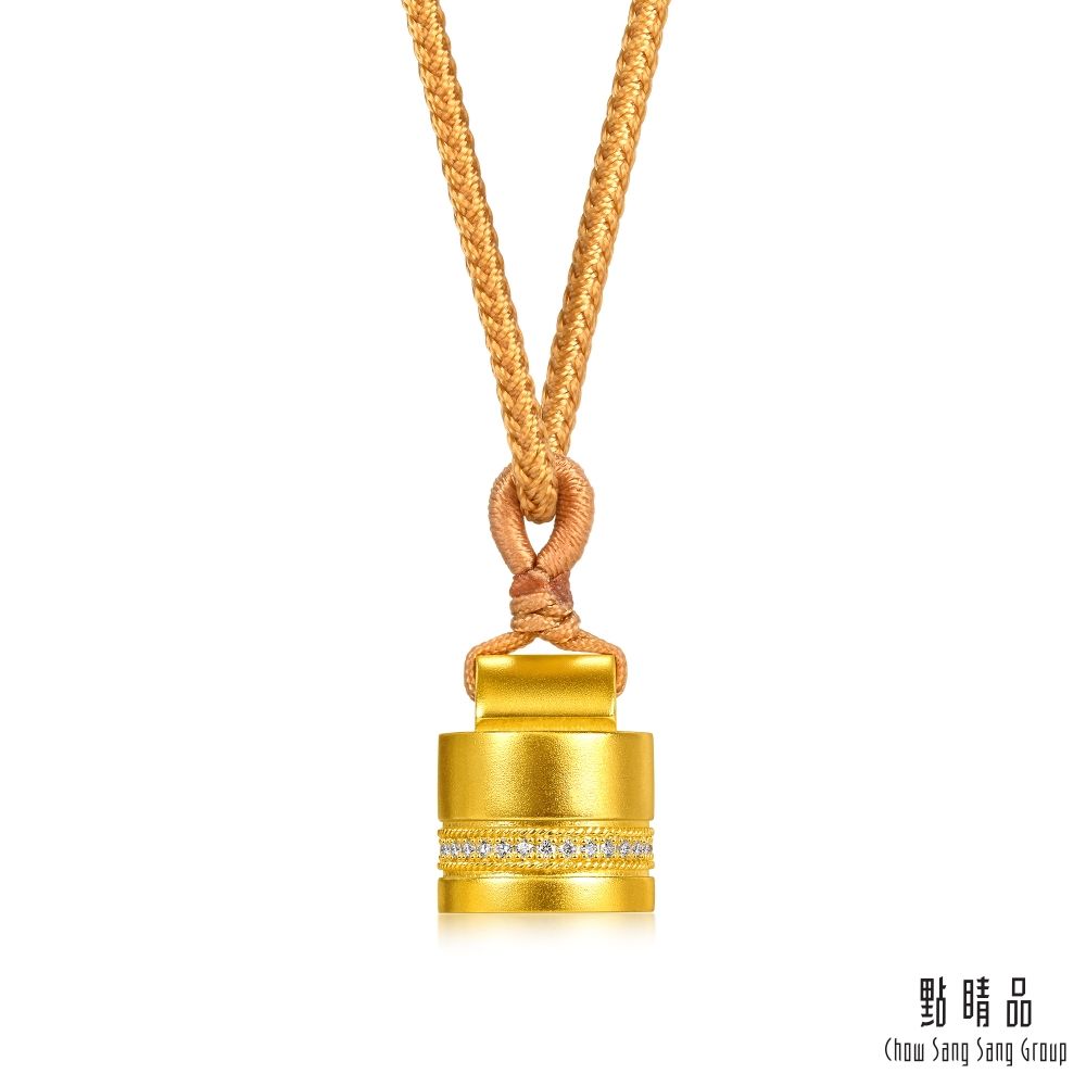 點睛品 福澤喜樂金章 鑽石黃金項鍊