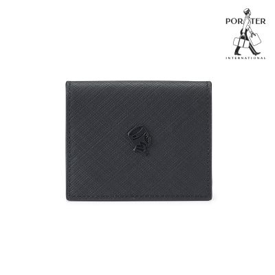 PORTER INTERNATIONAL - 線性質感度TRAVERSE真皮零錢包 - 黑