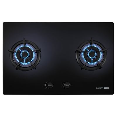 SAKURA櫻花牌 (全省安裝)櫻花雙口檯面爐黑色瓦斯爐桶裝瓦斯G2623BGBL