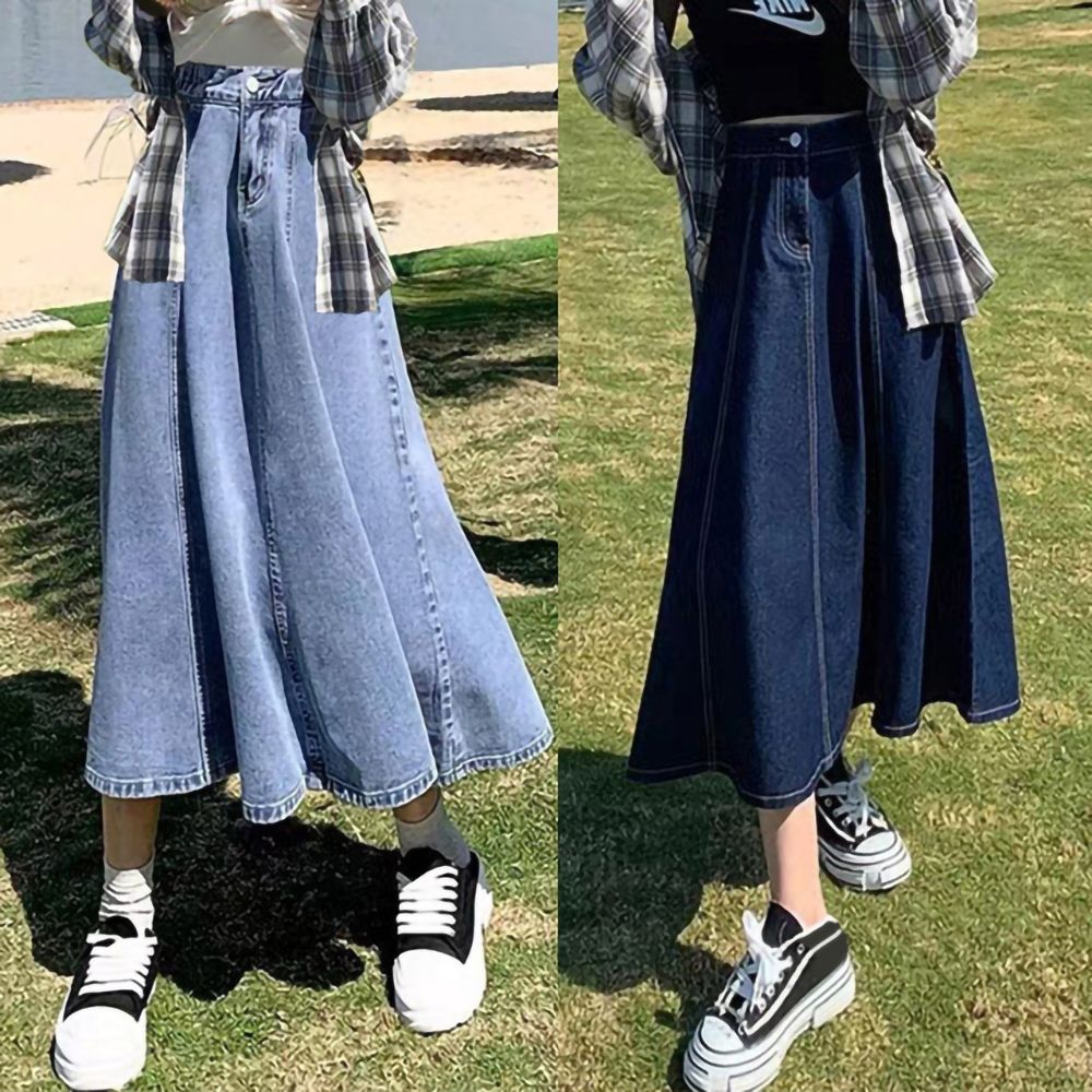 [韓國K.W.]現貨韓國空運法式完美新款度假超長裙(小香風/韓國製/大擺裙) (淺藍色)