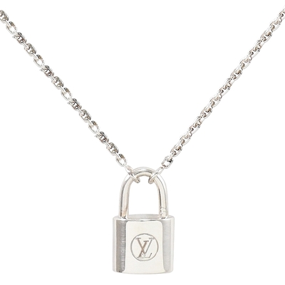 LouisVuitton路易威登 LV Q93559 Silver Lockit 限量款經典LOGO鎖頭純銀吊墜.銀