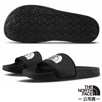 【The North Face】男新款 BASE CAMP SLIDE III 輕量便利LOGO拖鞋.海灘鞋.沙灘鞋 4T2R-KY4 黑/白