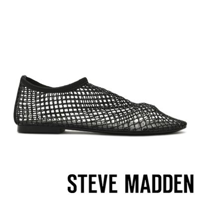 STEVE MADDEN-黑鑽網格套穿平底鞋 MINO-R-黑色