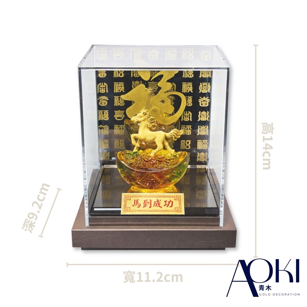 純金　開運馬　9999純金 AOKI青木】純金9999黃金擺件金曜馬到成功金重0.13錢馬年送禮| 黃金擺件