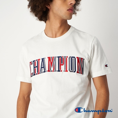Champion 官方直營-男款 美式休閒刺繡短袖TEE(白)