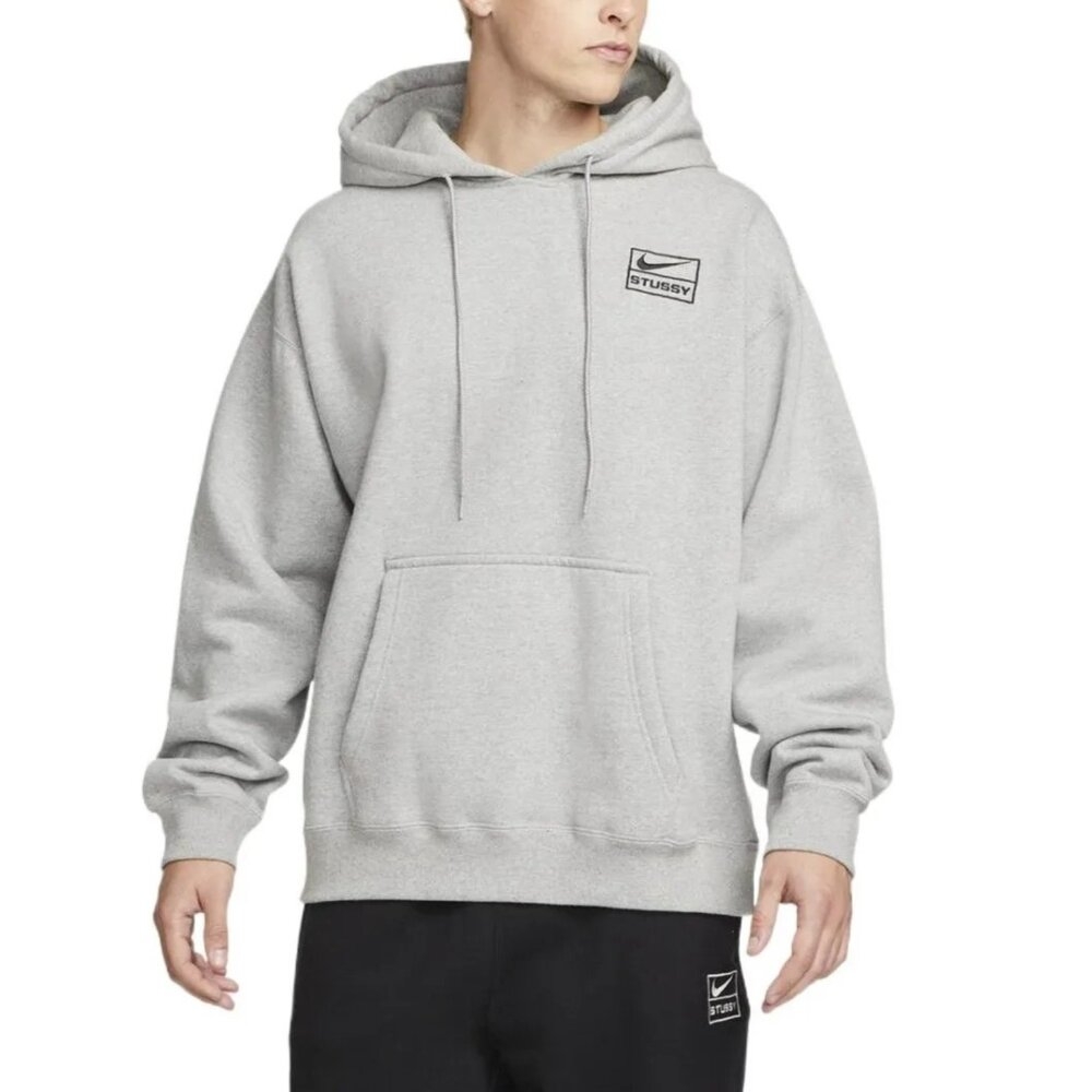 Nike x Stussy Hoodie Grey 灰色帽Tee 亞版聯名保暖DJ9489-063 | 棒球