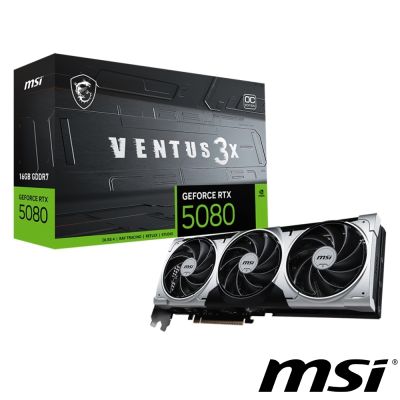 推★MSI 微星 GeForce RTX 5080 16G VENTUS 3X OC PLUS 顯示卡