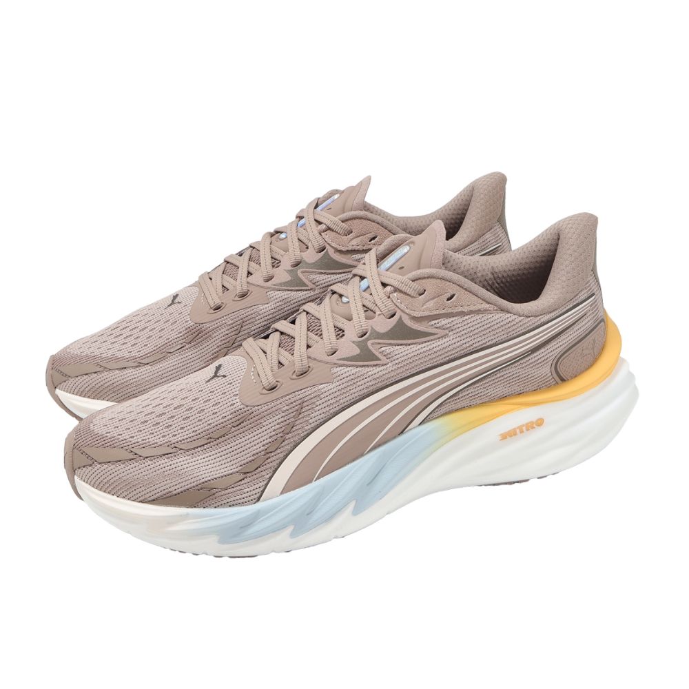 Puma 慢跑鞋 Velocity Nitro 4 RC 男鞋 棕 粉紅 氮氣中底 回彈 312913-01