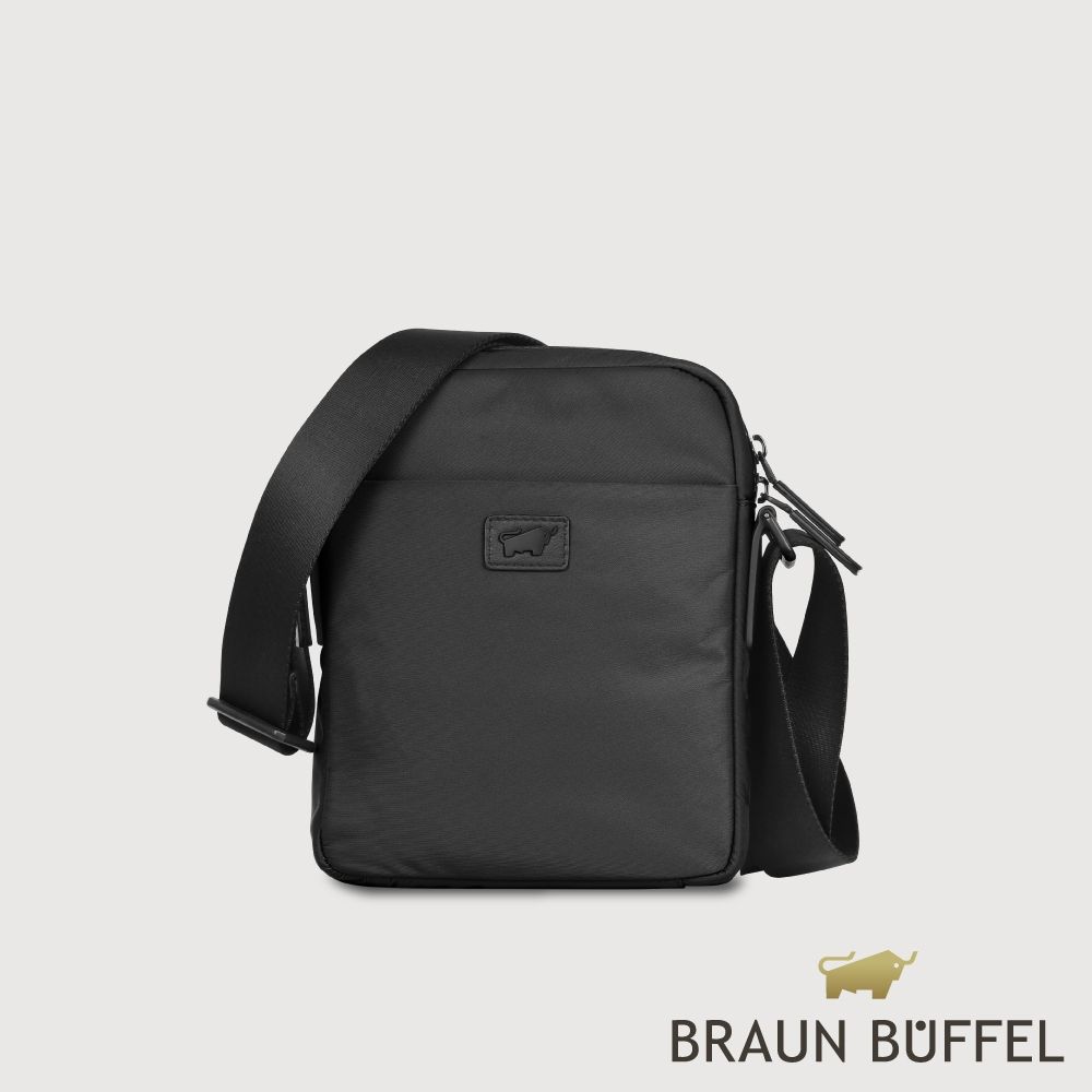 【BRAUN BUFFEL 德國小金牛】台灣總代理 亞酷 直式小斜背包-黑色/BF511-TW15-BK